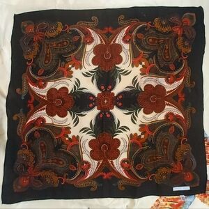 Vintage 90's wool psychedelic paisley Preswick & Moore scarf